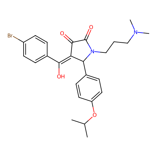 (4E)-4-[(4-bromophenyl)-hydroxymethylidene]-1-[3-(dimethylamino)propyl]-5-(4-propan-2-yloxyphenyl)pyrrolidine-2,3-dione structure