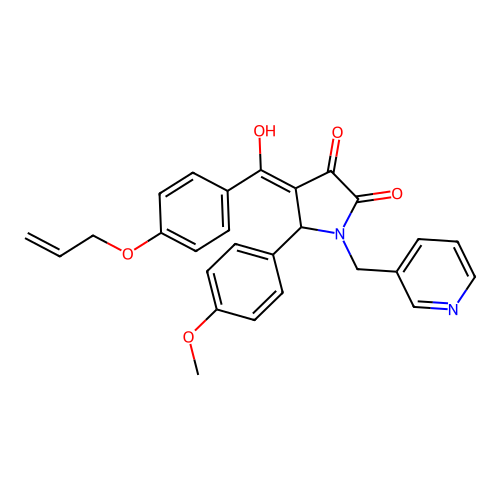 4-[4-(ALLYLOXY)BENZOYL]-3-HYDROXY-5-(4-METHOXYPHENYL)-1-(3-PYRIDINYLMETHYL)-1,5-DIHYDRO-2H-PYRROL-2-ONE structure