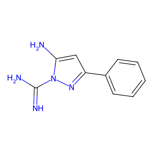 5-amino-3-phenyl-1H-pyrazole-1-carboximidamide structure