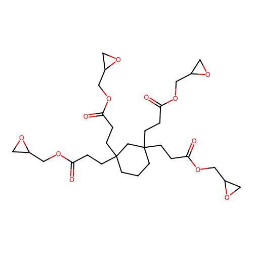 Tetrakis(2,3-epoxypropyl) cyclohexane-1,1,3,3-tetrapropionate structure