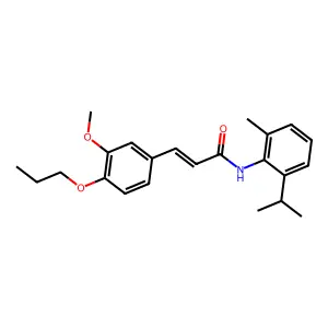 N-(2-isopropyl-6-methylphenyl)-3-(3-methoxy-4-propoxyphenyl)acrylamide structure