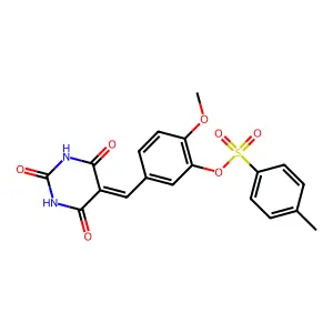 [2-methoxy-5-[(2,4,6-trioxo-1,3-diazinan-5-ylidene)methyl]phenyl] 4-methylbenzenesulfonate structure