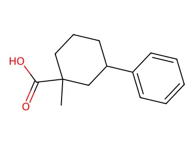 1-Methyl-3-phenylcyclohexane-1-carboxylic acid structure