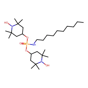 Bis(1-hydroxy-2,2,6,6-tetramethylpiperidin-4-yl) N-decylphosphoramidate structure