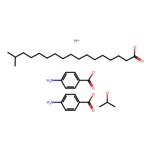 Titanium, bis(4-aminobenzoato-kappaO)(isooctadecanoato-kappaO)(2-propanolato)- structure