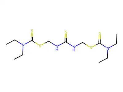 Carbonothioylbis(iminomethylene) bis(diethyldithiocarbamate) structure