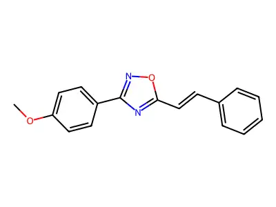 3-(4-methoxyphenyl)-5-[(E)-2-phenylethenyl]-1,2,4-oxadiazole structure