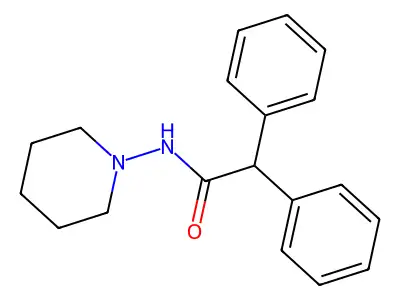 2,2-diphenyl-N-piperidin-1-ylacetamide structure