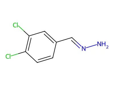 Benzaldehyde, 3,4-dichloro-, hydrazone structure