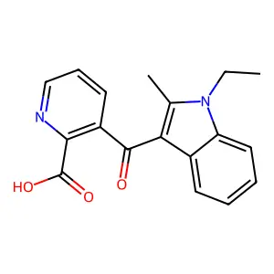 2-Pyridinecarboxylic acid, 3-[(1-ethyl-2-methyl-1H-indol-3-yl)carbonyl]- structure