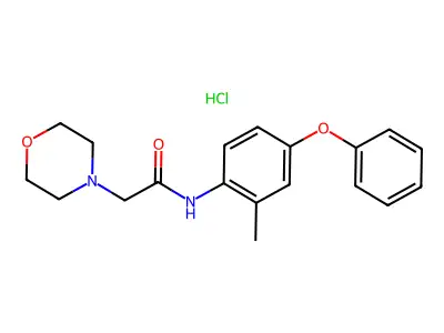 4-Morpholineacetamide, N-(2-methyl-4-phenoxyphenyl)-, monohydrochloride structure
