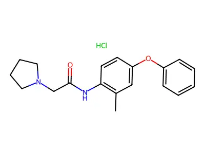 1-Pyrrolidineacetamide, N-(2-methyl-4-phenoxyphenyl)-, monohydrochloride structure