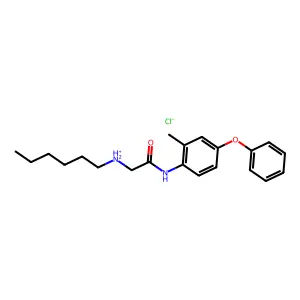 Acetamide, 2-(hexylamino)-N-(2-methyl-4-phenoxyphenyl)-, monohydrochloride structure