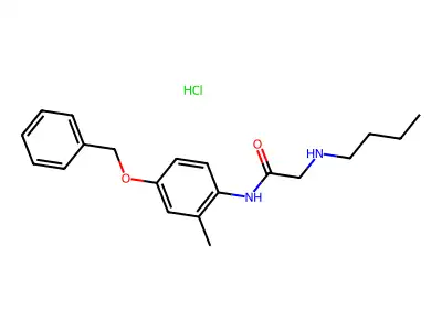 Acetamide, 2-(butylamino)-N-(2-methyl-4-(phenylmethoxy)phenyl)-, monohydrochloride structure