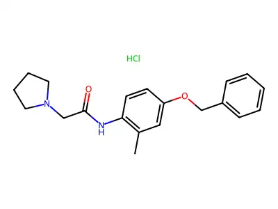 1-Pyrrolidineacetamide, N-(2-methyl-4-(phenylmethoxy)phenyl)-, monohydrochloride structure