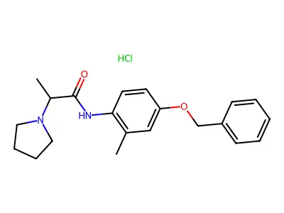 alpha-Methyl-N-(2-methyl-4-(phenylmethoxy)phenyl)-1-pyrrolidineacetamide hydrochloride structure