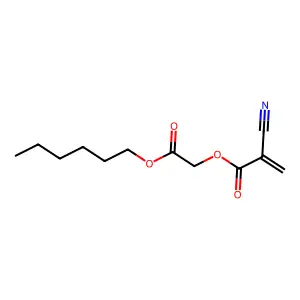 Carbohexoxymethyl 2-cyanoacrylate monomer structure