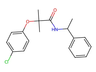 2-(4-chlorophenoxy)-2-methyl-N-(1-phenylethyl)propanamide structure