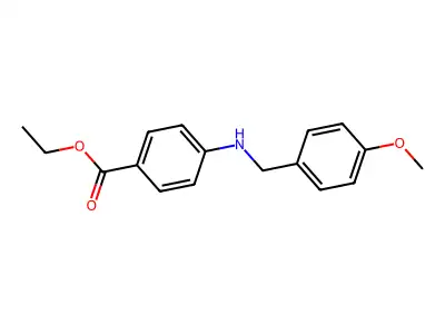 Benzoic acid, 4-[[(4-methoxyphenyl)methyl]amino]-, ethyl ester structure