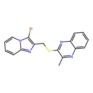 2-{[(3-Bromoimidazo[1,2-a]pyridin-2-yl)methyl]sulfanyl}-3-methylquinoxaline structure