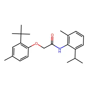 2-[2-(tert-butyl)-4-methylphenoxy]-N-[6-methyl-2-(methylethyl)phenyl]acetamide structure