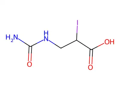 2-Iodo-3-ureidopropionic acid structure