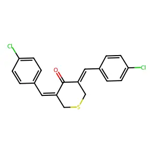 4H-Thiopyran-4-one, 3,5-bis[(4-chlorophenyl)methylene]tetrahydro- structure