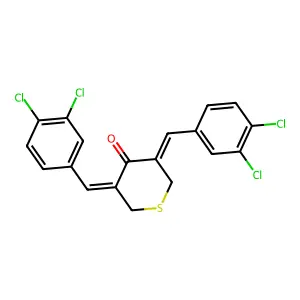4H-Thiopyran-4-one, 3,5-bis[(3,4-dichlorophenyl)methylene]tetrahydro- structure