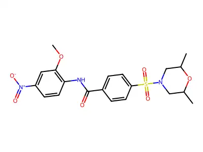 4-(2,6-Dimethylmorpholine-4-sulfonyl)-N-(2-methoxy-4-nitrophenyl)benzamide structure