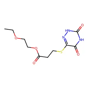 2-ethoxyethyl 3-[(3,5-dioxo-2H-1,2,4-triazin-6-yl)sulfanyl]propanoate structure