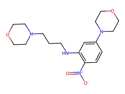 5-(morpholin-4-yl)-N-[3-(morpholin-4-yl)propyl]-2-nitroaniline structure