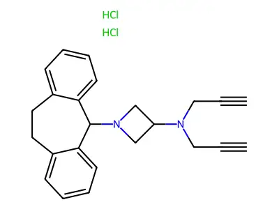 3-Azetidinamine, 1-(10,11-dihydro-5H-dibenzo(a,d)cyclohepten-5-yl)-N,N-di-2-propynyl-, dihydrochloride structure