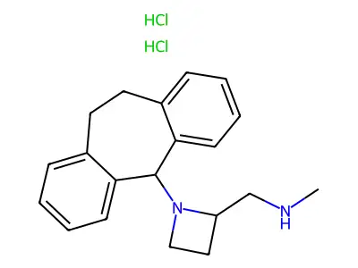 2-Azetidinemethanamine, 1-(10,11-dihydro-5H-dibenzo(a,d)cyclohepten-5-yl)-N-methyl-, dihydrochloride structure