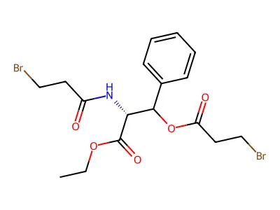 DL-Phenylalanine, beta-(3-bromo-1-oxopropoxy)-N-(3-bromo-1-oxopropyl)-, ethyl ester, threo- structure