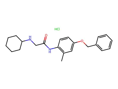 Acetamide, 2-(cyclohexylamino)-N-(2-methyl-4-(phenylmethoxy)phenyl)-, monohydrochloride structure