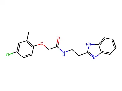 N-[2-(1H-benzimidazol-2-yl)ethyl]-2-(4-chloro-2-methylphenoxy)acetamide structure