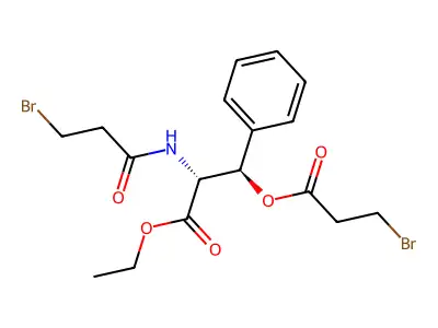 erythro-beta-(3-Bromo-1-oxopropoxy)-N-(3-bromo-1-oxopropyl)-DL-phenylalanine ethyl ester structure