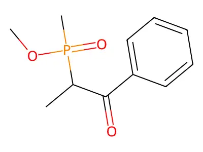 Phosphinic acid, methyl(1-methyl-2-oxo-2-phenylethyl)-, methyl ester structure