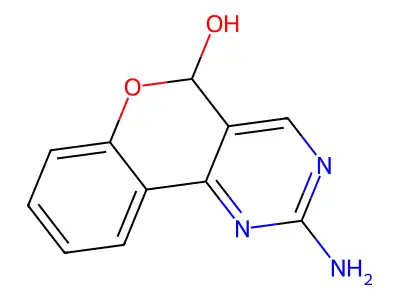2-amino-5H-chromeno[4,3-d]pyrimidin-5-ol structure