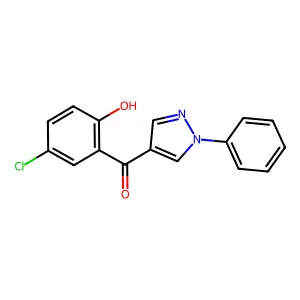 (5-chloro-2-hydroxyphenyl)(1-phenyl-1H-pyrazol-4-yl)methanone structure