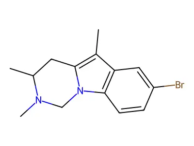 Pyrimido(3,4-a)indole, 1,2,3,4-tetrahydro-7-bromo-2,3,5-trimethyl- structure