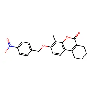 4-methyl-3-[(4-nitrobenzyl)oxy]-7,8,9,10-tetrahydro-6H-benzo[c]chromen-6-one structure