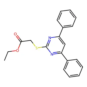 Ethyl 2-(4,6-diphenylpyrimidin-2-yl)sulfanylacetate structure