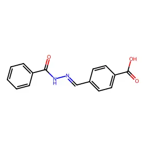 Benzoic acid, 4-[(benzoylhydrazono)methyl]- structure