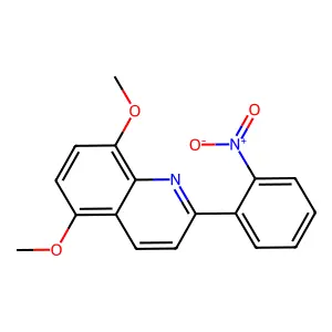 Quinoline, 5,8-dimethoxy-2-(2-nitrophenyl)- structure