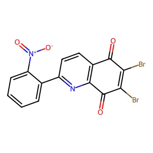 5,8-Quinolinedione, 6,7-dibromo-2-(2-nitrohenyl)- structure
