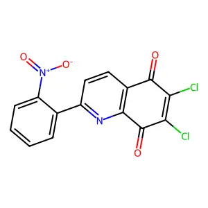5,8-Quinolinedione, 6,7-dichloro-2-(2-nitrophenyl)- structure