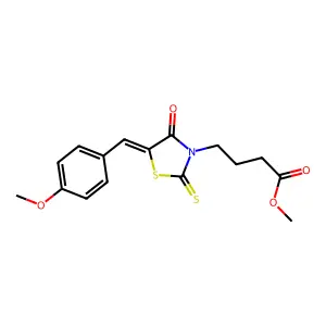 (Z)-methyl 4-(5-(4-methoxybenzylidene)-4-oxo-2-thioxothiazolidin-3-yl)butanoate structure