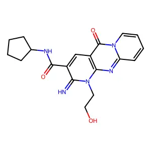 N-cyclopentyl[1-(2-hydroxyethyl)-2-imino-5-oxo(1,6-dihydropyridino[1,2-a]pyrid ino[2,3-d]pyrimidin-3-yl)]carboxamide structure