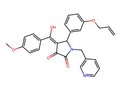3-hydroxy-4-(4-methoxybenzoyl)-5-[3-(prop-2-en-1-yloxy)phenyl]-1-[(pyridin-3-yl)methyl]-2,5-dihydro-1H-pyrrol-2-one structure